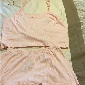 Pink pj short set